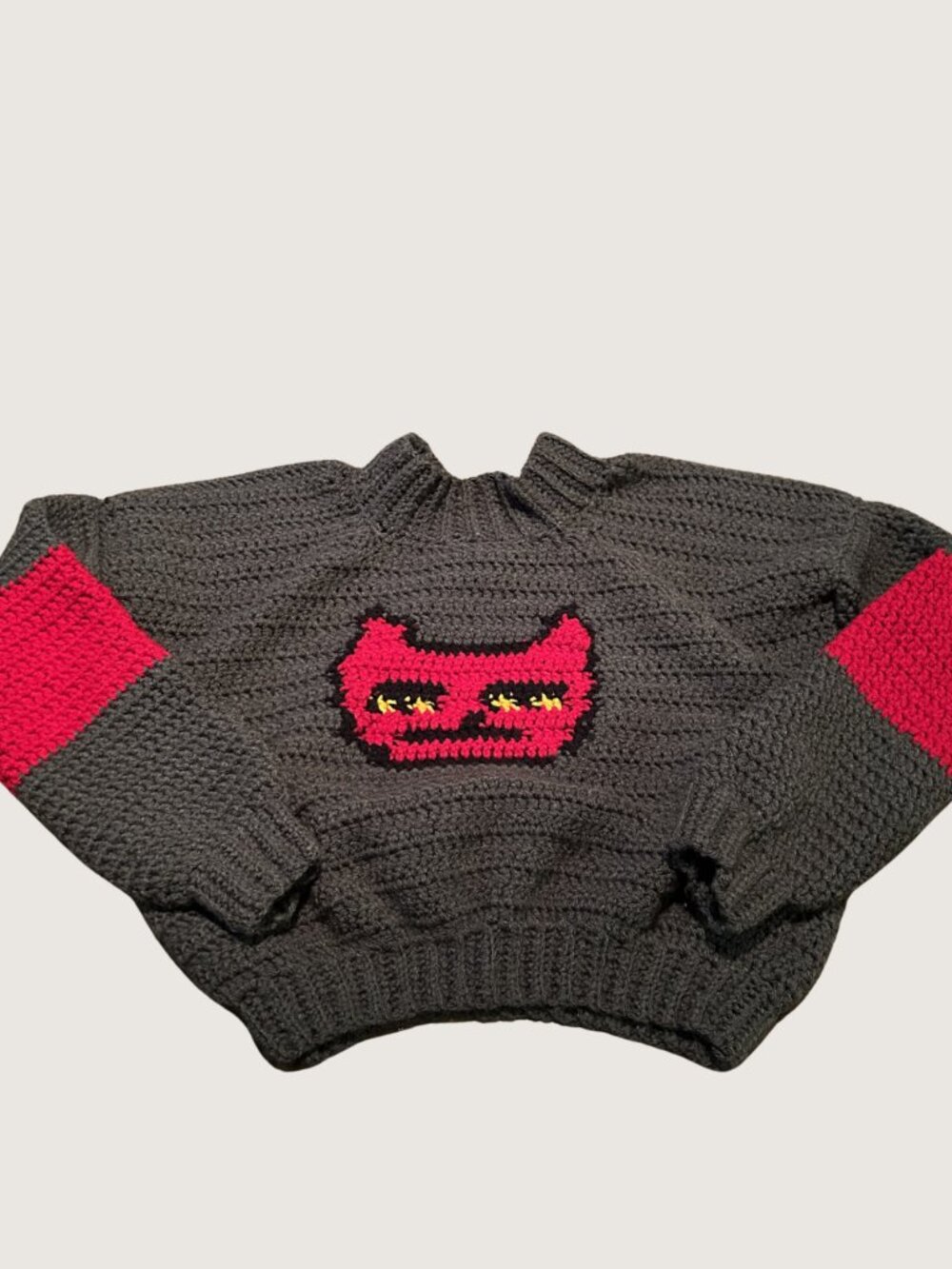 Vintage Handmade Knit (Ugly Cat) Sweater